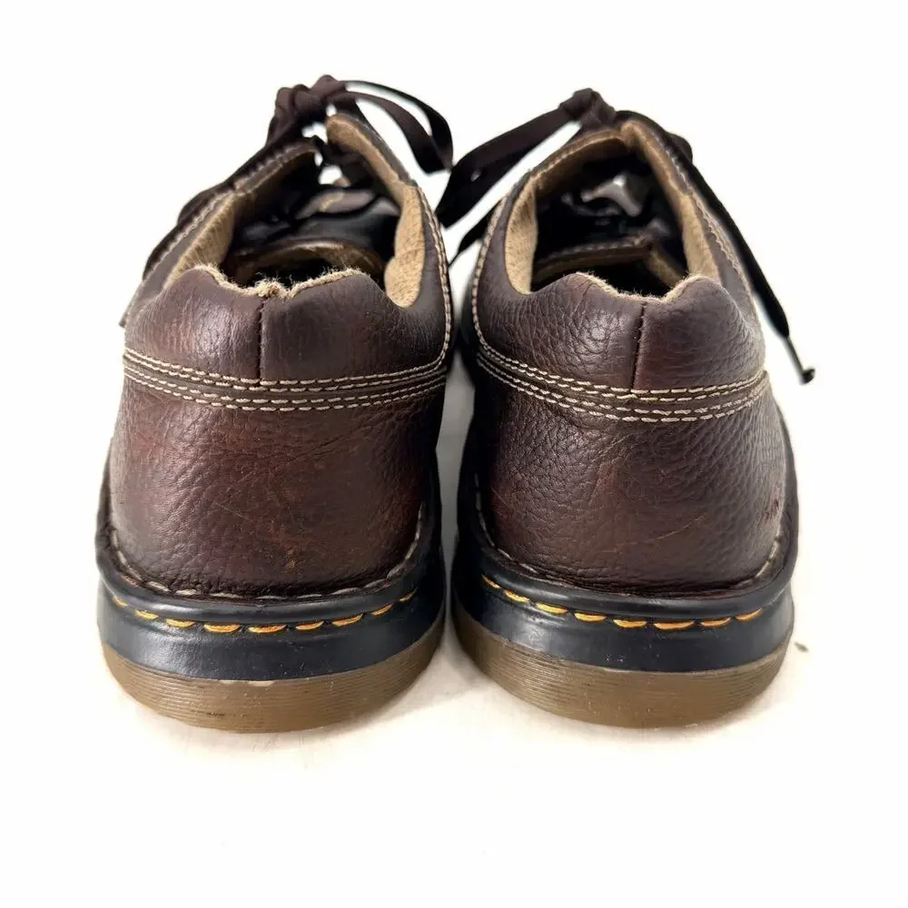 Dr. Doc Martens Brown Pebbled Leather Lace Up Casual Oxford Shoes US Men Size 11